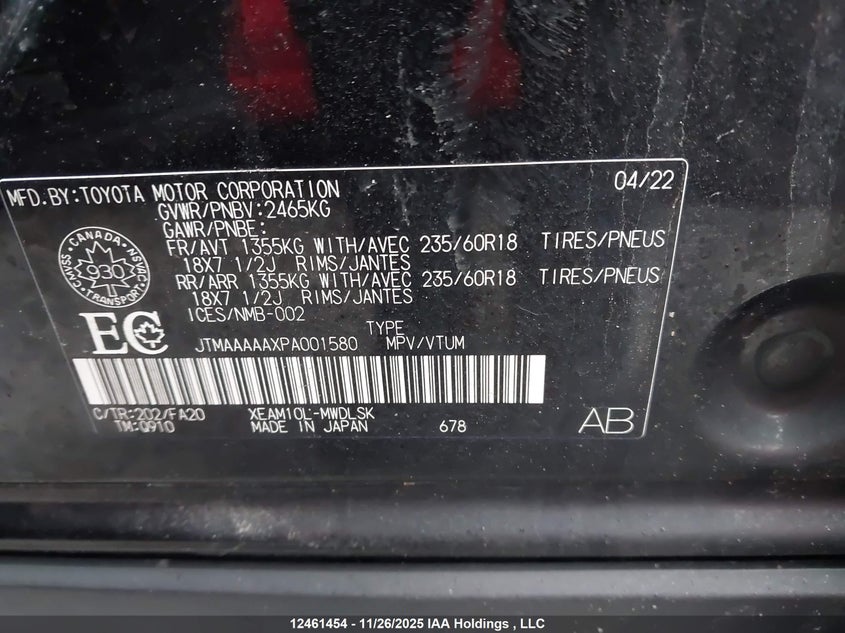 2023 Toyota Bz4X Xle/Limited VIN: JTMAAAAAXPA001580 Lot: 12461454