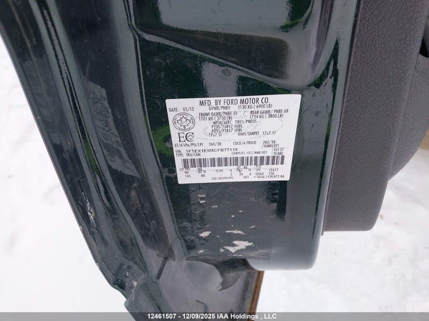 1FTEX1EM5CFB77115 2012 FORD F-150 photo no. 9