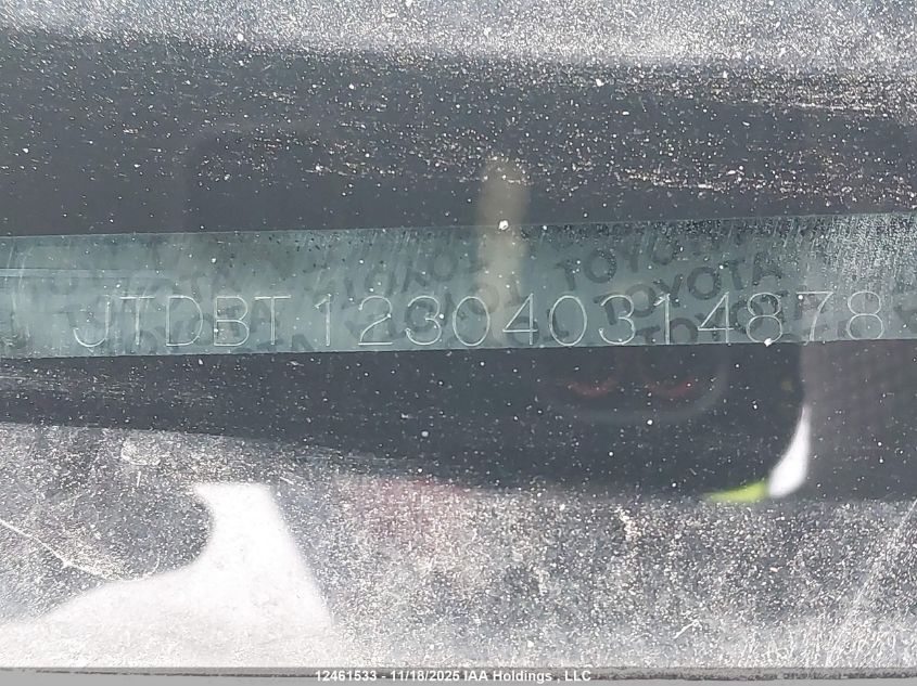 2004 Toyota Echo VIN: JTDBT123040314878 Lot: 12461533