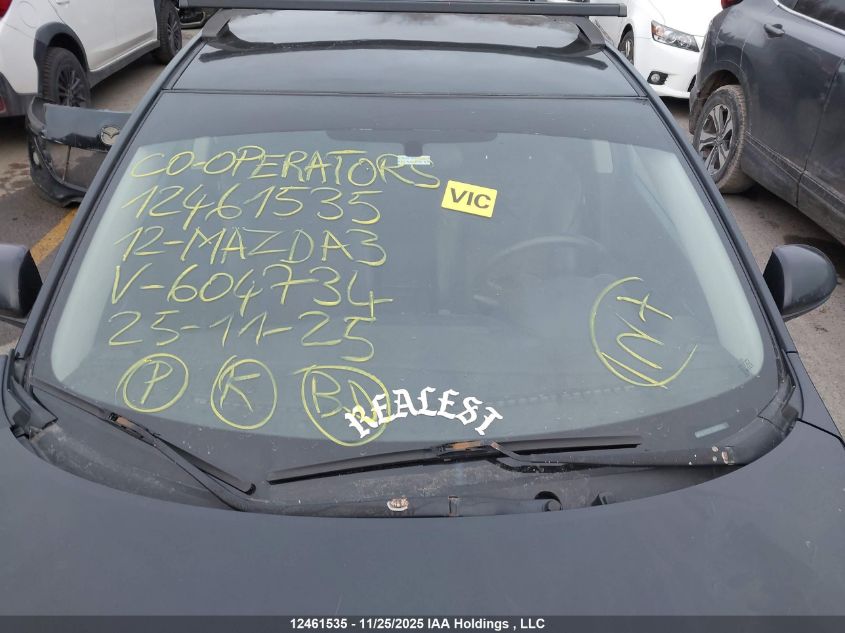 2012 Mazda Mazda3 Gx VIN: JM1BL1UF2C1604734 Lot: 12461535