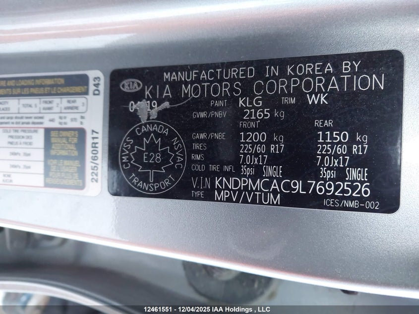 KNDPMCAC9L7692526 2020 KIA SPORTAGE photo no. 18