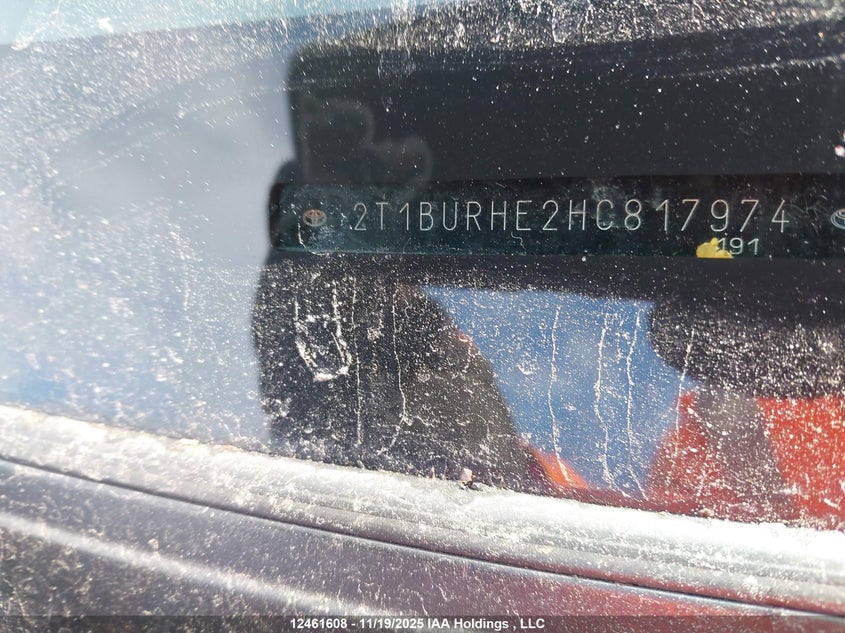 2017 Toyota Corolla VIN: 2T1BURHE2HC817974 Lot: 12461608