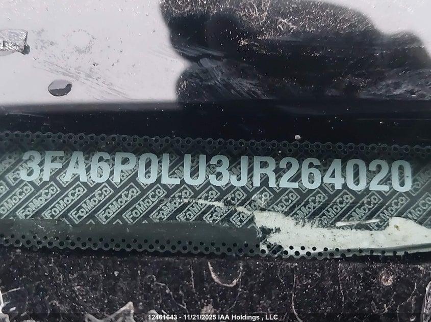 2018 Ford Fusion Se Hybrid VIN: 3FA6P0LU3JR264020 Lot: 12461643