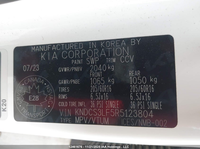 2024 Kia Niro Plug-In Hybrid Ex VIN: KNDCS3LF5R5123804 Lot: 12461676