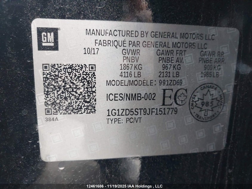 1G1ZD5ST9JF151779 2018 CHEVROLET MALIBU photo no. 18