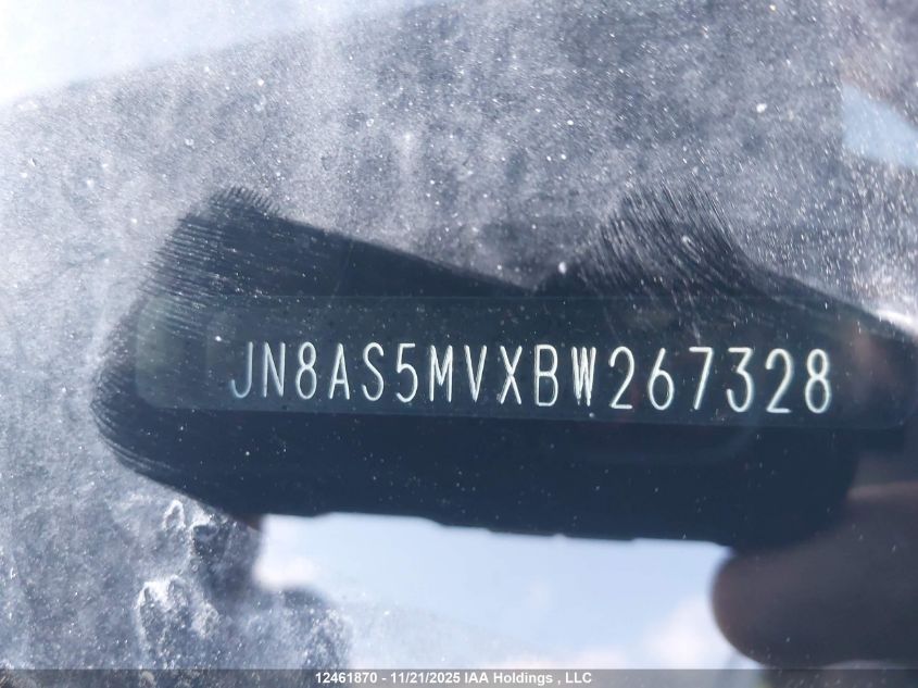 2011 Nissan Rogue S/Sv/Krom VIN: JN8AS5MVXBW267328 Lot: 12461870