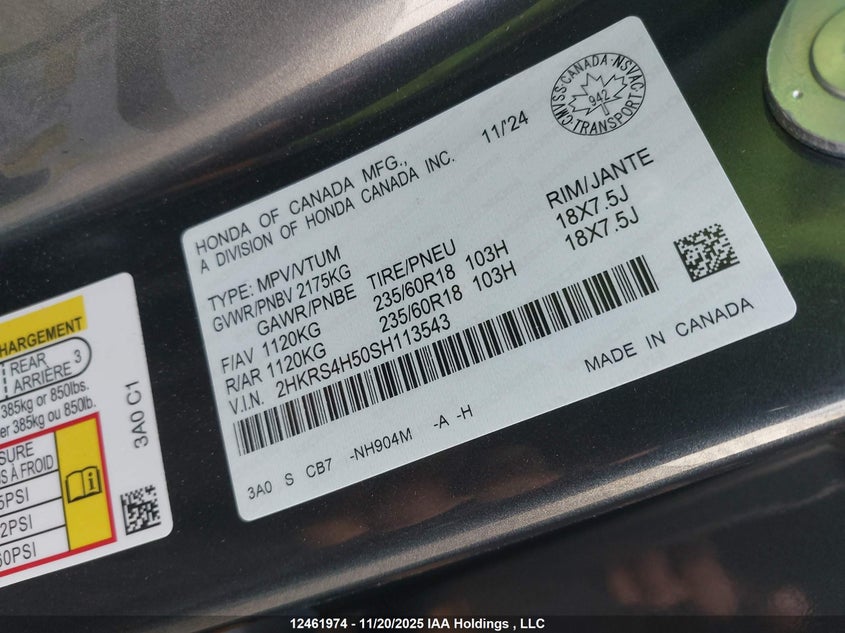 2HKRS4H50SH113543 2025 HONDA CR-V photo no. 9