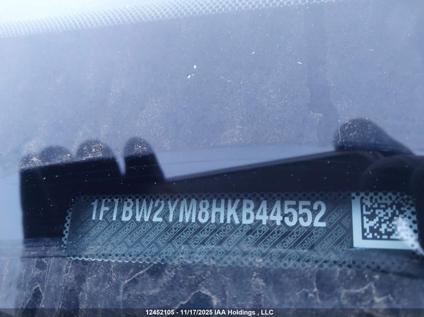 2017 Ford Transit-350 VIN: 1FTBW2YM8HKB44552 Lot: 12452105X