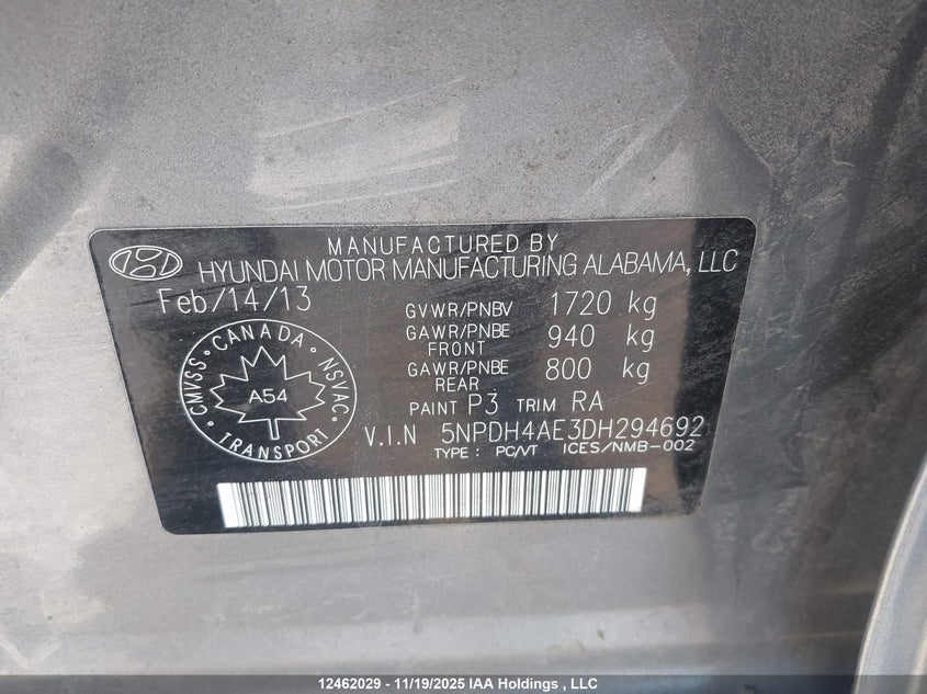5NPDH4AE3DH294692 2013 HYUNDAI ELANTRA photo no. 18