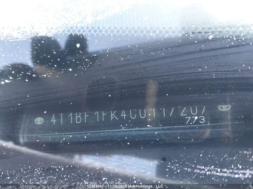 2012 Toyota Camry Xle VIN: 4T1BF1FK4CU117207 Lot: 12462067