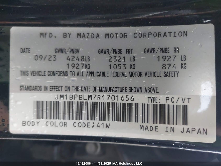 JM1BPBLM7R1701656 2024 MAZDA 3 photo no. 9