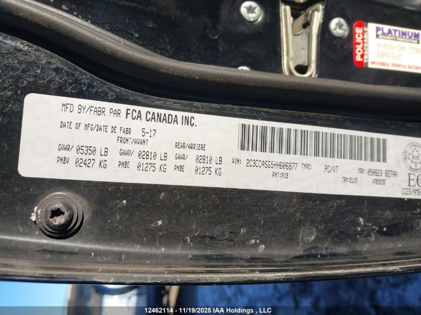 2017 Chrysler 300 C Platinum VIN: 2C3CCASG5HH606877 Lot: 12462114