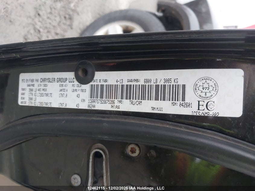 1C6RR7GT5DS675396 2013 RAM 1500 photo no. 9
