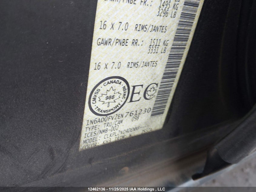 1N6AD0FV2EN761230 2014 NISSAN NAVARA (FRONTIER) photo no. 9