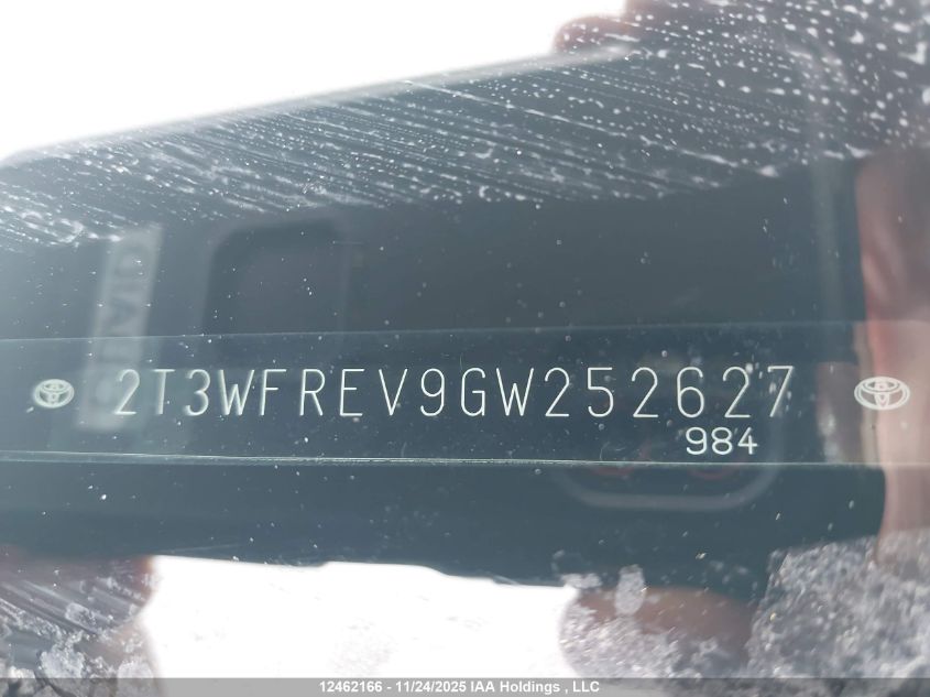 2016 Toyota Rav4 Xle VIN: 2T3WFREV9GW252627 Lot: 12462166