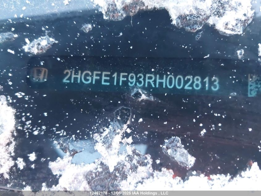 2024 Honda Civic Touring VIN: 2HGFE1F93RH002813 Lot: 12462178