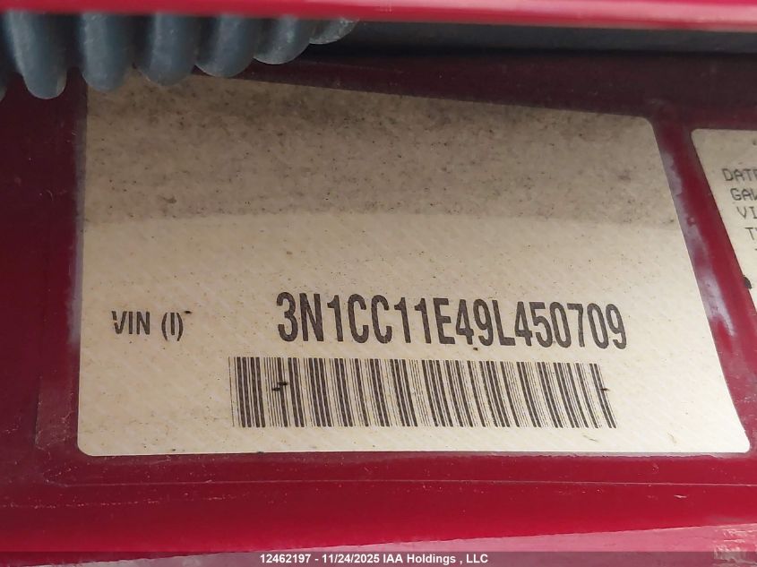 2009 Nissan Versa S/Sl VIN: 3N1CC11E49L450709 Lot: 12462197