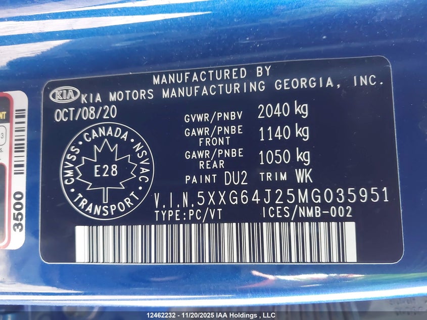 5XXG64J25MG035951 2021 KIA K5 photo no. 9