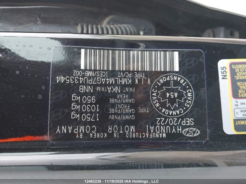 2023 Hyundai Elantra Essential Ivt With Hyundai Smartsense Package VIN: KMHLM4AG7PU433544 Lot: 12462236