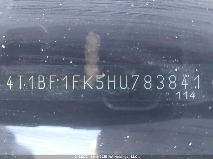 2017 Toyota Camry Le VIN: 4T1BF1FK5HU783841 Lot: 12462272