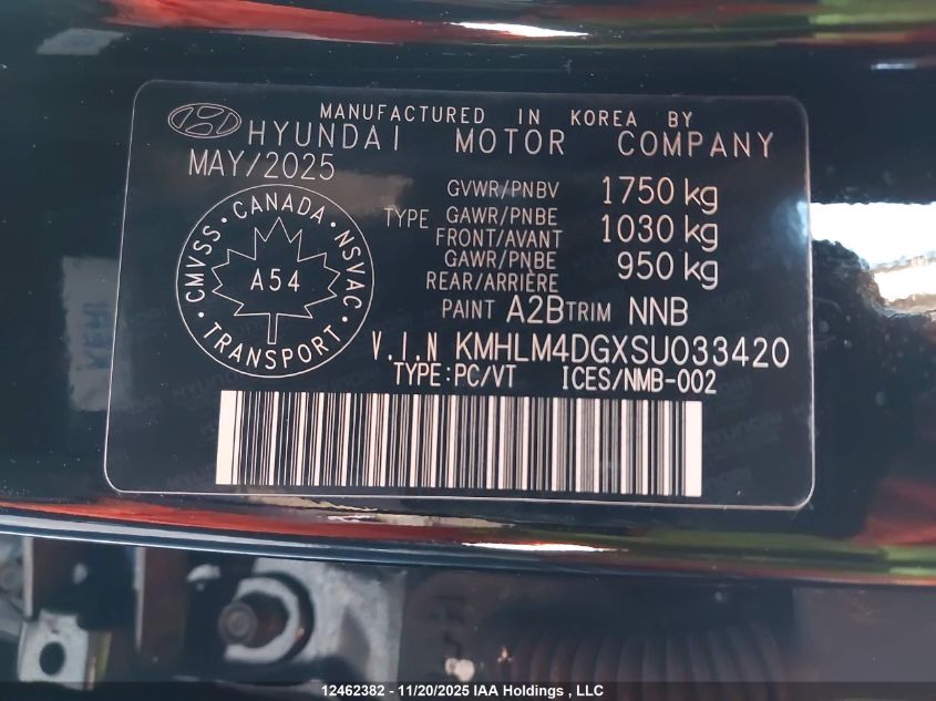 2025 Hyundai Elantra Preferred VIN: KMHLM4DGXSU033420 Lot: 12462382