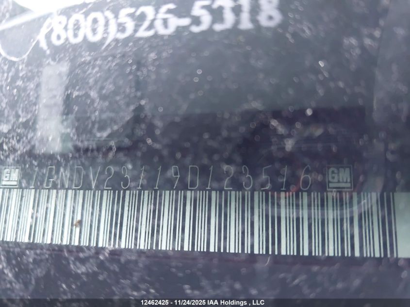 2009 Chevrolet Uplander Ls VIN: 1GNDV23119D123516 Lot: 12462425