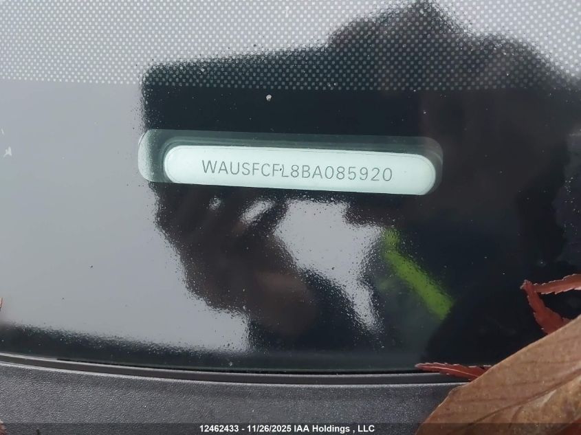 2011 Audi A4 Premium VIN: WAUSFCFL8BA085920 Lot: 12462433