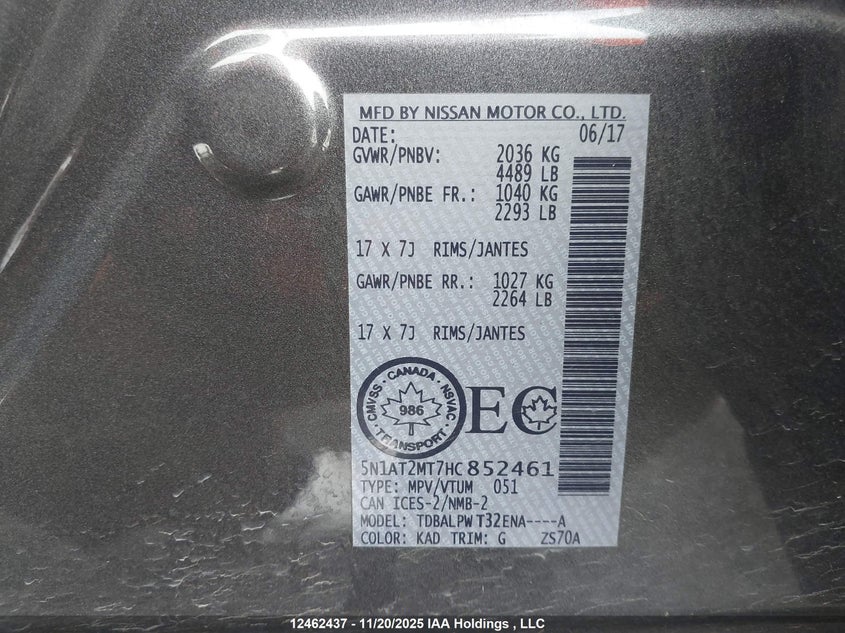 5N1AT2MT7HC852461 2017 NISSAN ROGUE photo no. 19