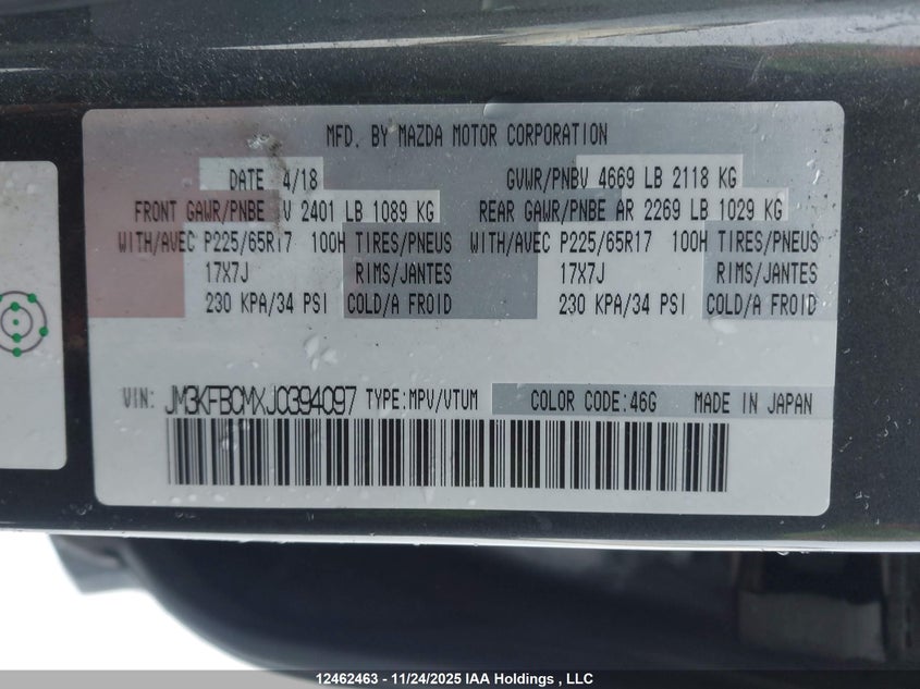 JM3KFBCMXJ0394097 2018 MAZDA CX-5 photo no. 9
