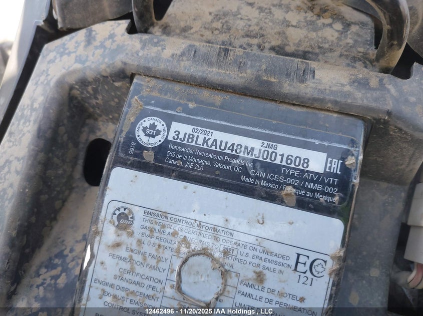 3JBLKAU48MJ001608 2021 CAN-AM/ BRP OUTLANDER photo no. 9