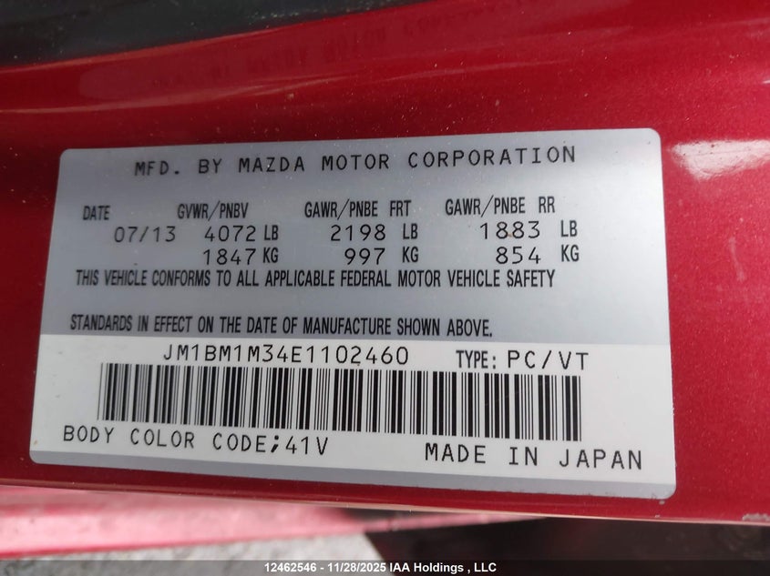 JM1BM1M34E1102460 2014 MAZDA 3 photo no. 18