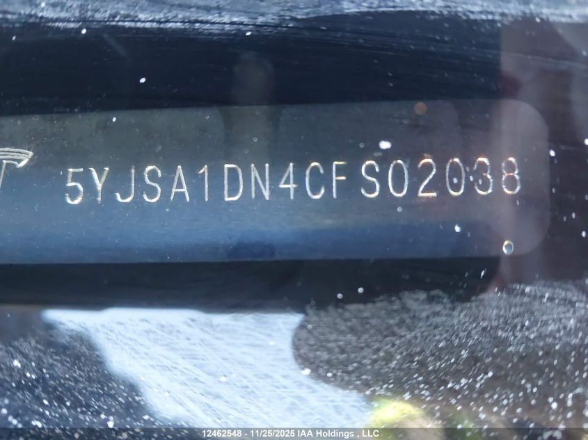 2012 Tesla Model S Signature VIN: 5YJSA1DN4CFS02038 Lot: 12462548