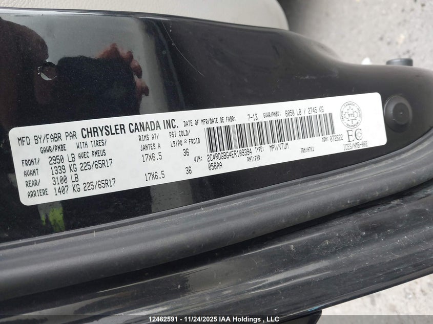 2C4RDGBG4ER109394 2014 DODGE CARAVAN photo no. 9