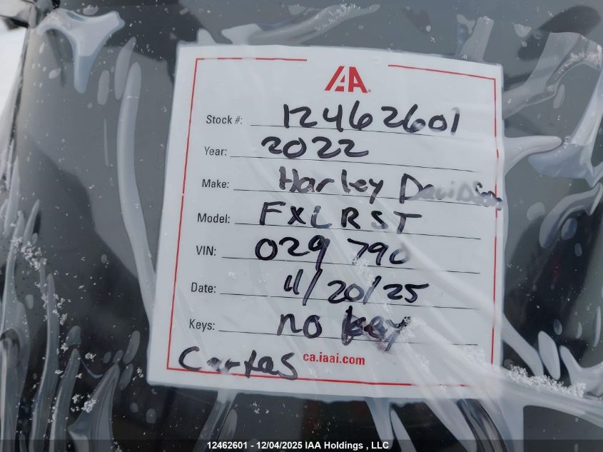 2022 Harley-Davidson Fxlrst VIN: 5HD1YXZ33NB029790 Lot: 12462601