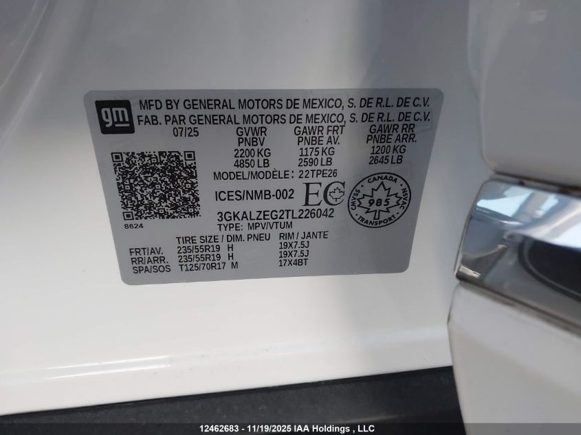 2026 GMC Terrain VIN: 3GKALZEG2TL226042 Lot: 12462683