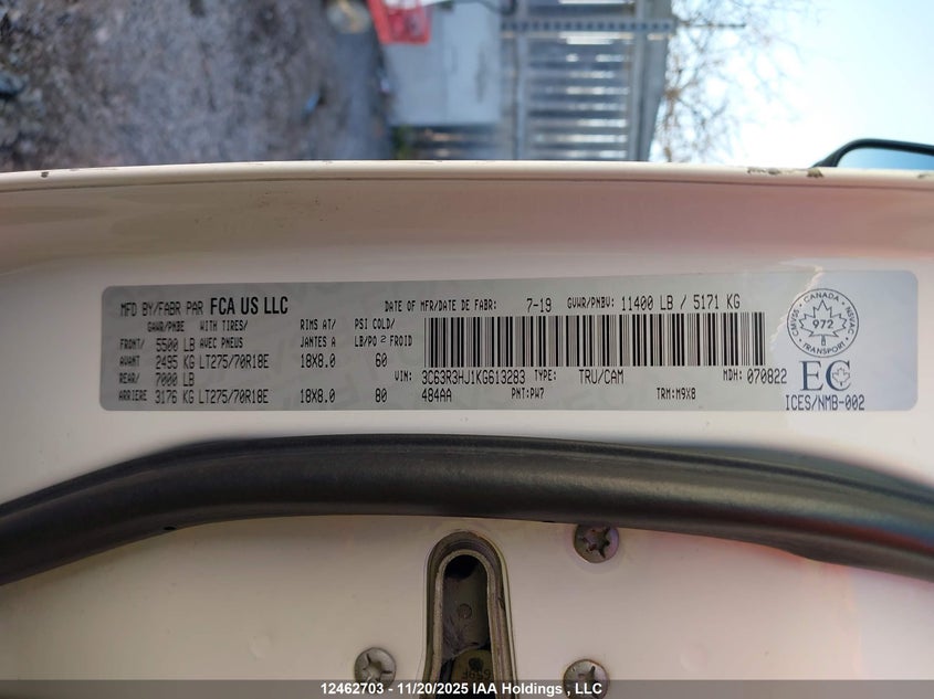 3C63R3HJ1KG613283 2019 RAM 3500 photo no. 9