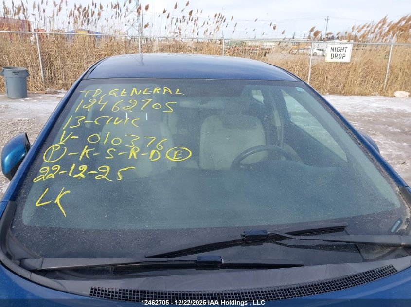 2013 Honda Civic Lx VIN: 2HGFB2F49DH010376 Lot: 12462705