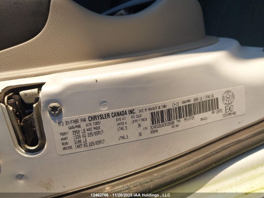 2014 Dodge Grand Caravan Se VIN: 2C4RDGBG0ER226888 Lot: 12462786