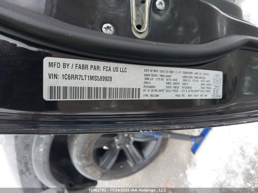 1C6RR7LT1MS589928 2021 RAM 1500 photo no. 9