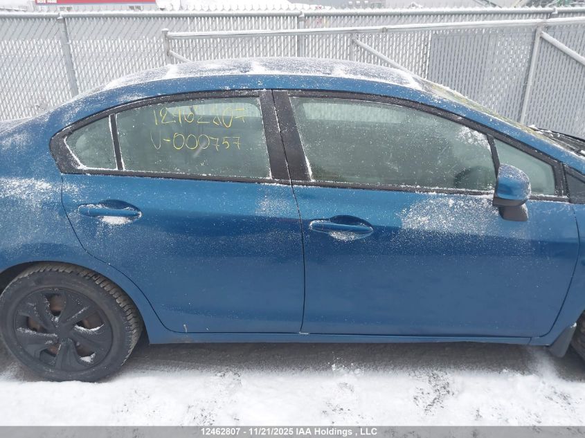 2013 Honda Civic VIN: 2HGFB2F44DH000757 Lot: 12462807