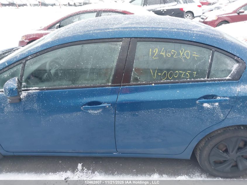 2013 Honda Civic VIN: 2HGFB2F44DH000757 Lot: 12462807