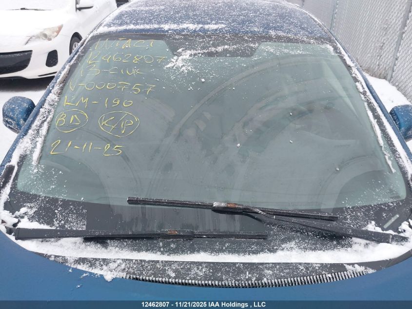 2013 Honda Civic VIN: 2HGFB2F44DH000757 Lot: 12462807