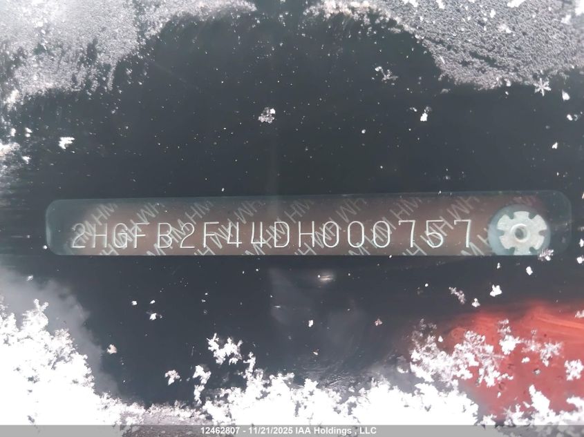 2013 Honda Civic VIN: 2HGFB2F44DH000757 Lot: 12462807