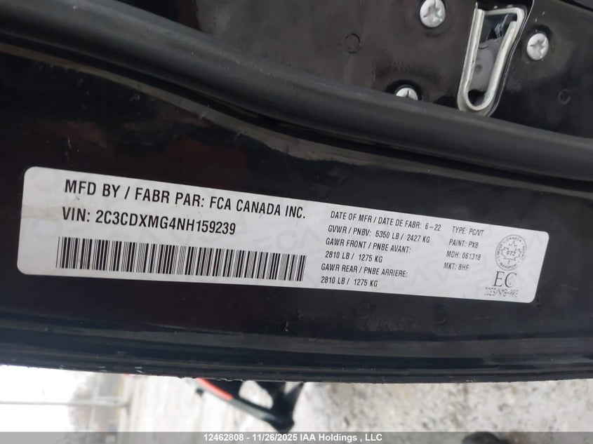 2C3CDXMG4NH159239 2022 DODGE CHARGER photo no. 9