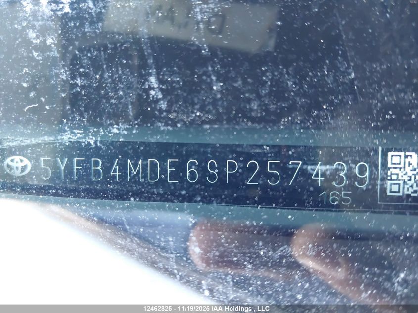 2025 Toyota Corolla Le VIN: 5YFB4MDE6SP257439 Lot: 12462825