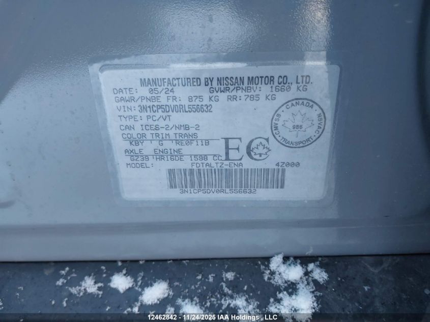 2024 Nissan Kicks Sr VIN: 3N1CP5DV0RL556632 Lot: 12462842