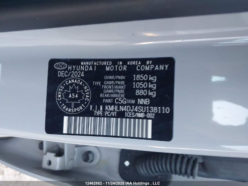 2025 Hyundai Elantra Limited VIN: KMHLN4DJ4SU138110 Lot: 12462852