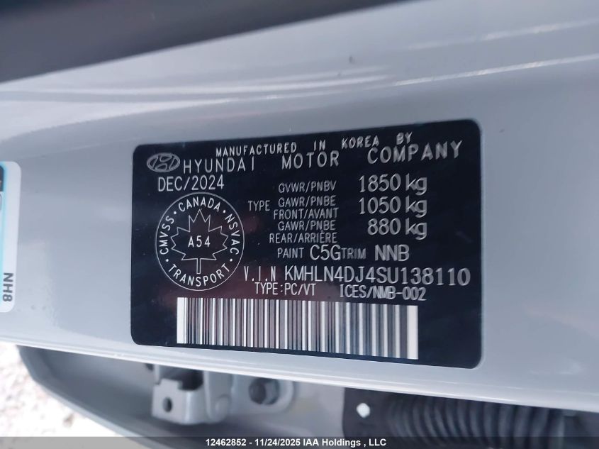 2025 Hyundai Elantra Limited VIN: KMHLN4DJ4SU138110 Lot: 12462852