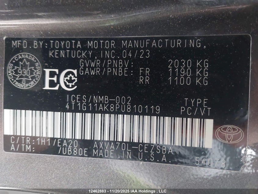 4T1G11AK8PU810119 2023 TOYOTA CAMRY photo no. 18