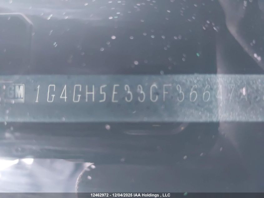 2012 Buick Lacrosse Ultra Luxury Group VIN: 1G4GH5E33CF366474 Lot: 12462972